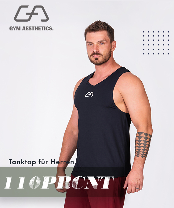 Wesentlich Gym Tank Top für Herren in Sonnenrot | Gym Aesthetics