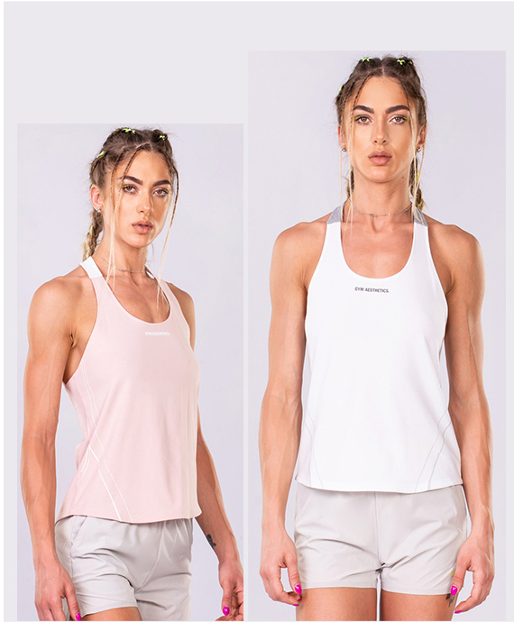 Aktivkleidung Cotton Touch Tank Top Y-Back für Damen in Weiß | Gym Aesthetics