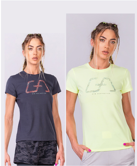 Activewear Cotton Touch Loose-Fit T-Shirt for Women in Charcoal | Gym Aesthetics