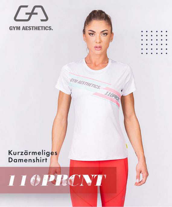 Aktivkleidung 110PRCNT Tight-Fit T-Shirt für Damen in Weiß | Gym Aesthetics