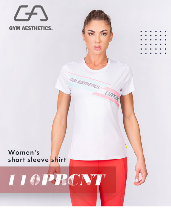 Activewear 110PRCNT Tight-Fit T-Shirt for Women in White | Gym Aesthetics