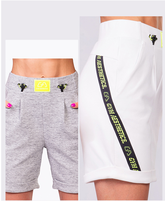 Freizeit Modisch 9 inch Shorts für Damen in Weiß | Gym Aesthetics
