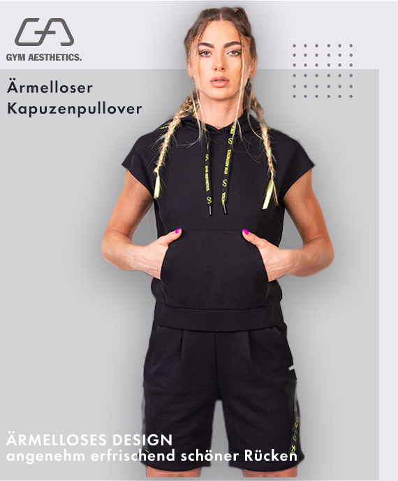 Freizeit Modisch Kapuzenpullover für Damen in Melange Grau | Gym Aesthetics