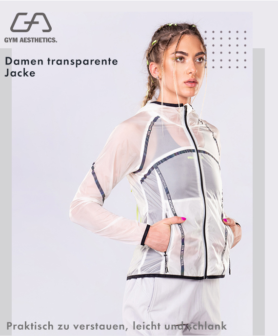 Freizeit Transparenz Jacke für Damen in Weiß | Gym Aesthetics
