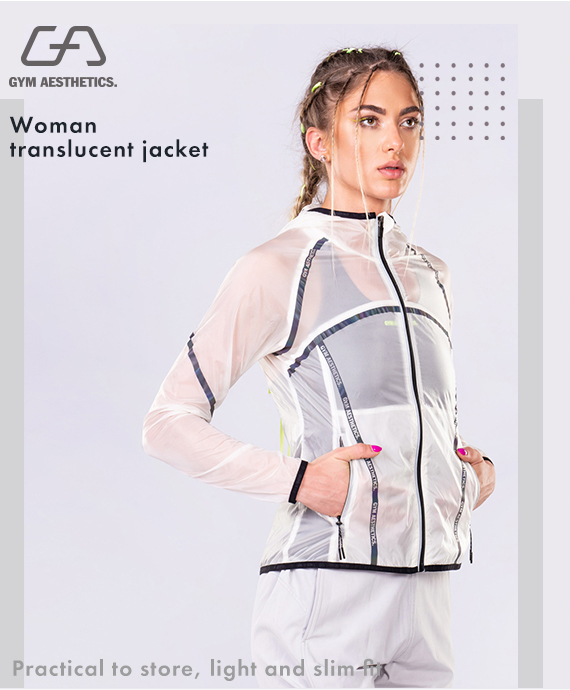 Athleisure Transparency Jacket for Women in White | Gym Aesthetics