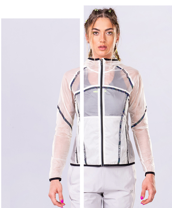 Athleisure Transparency Jacket for Women in White | Gym Aesthetics