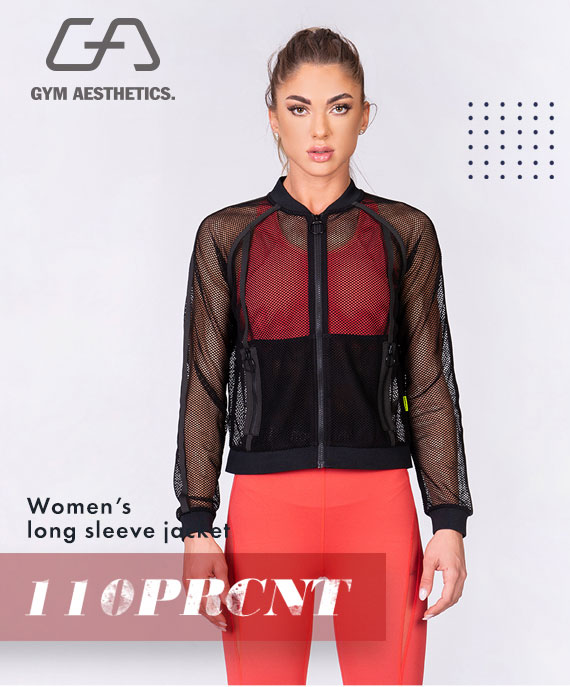 Athleisure Body Mesh Jacket for Women in White | Gym Aesthetics