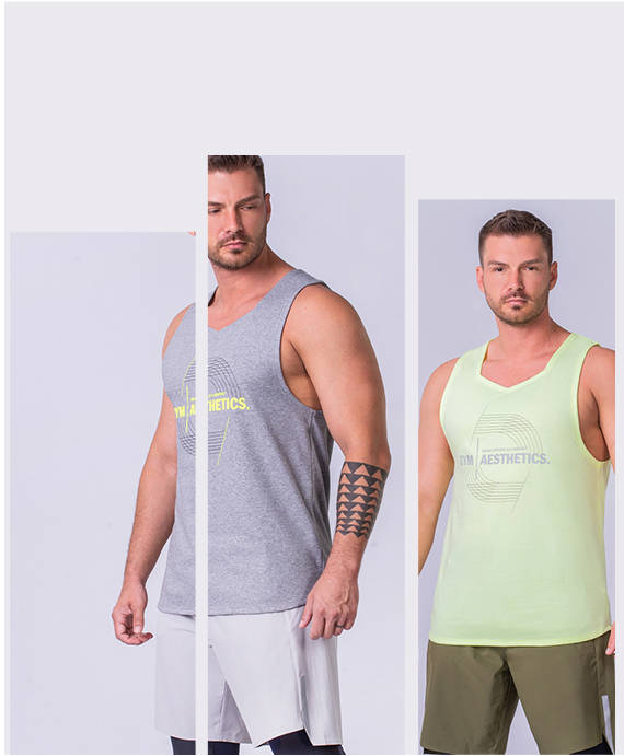 Essential Cotton Touch Gym Stringer for Men in Charcoal | Gym Aesthetics