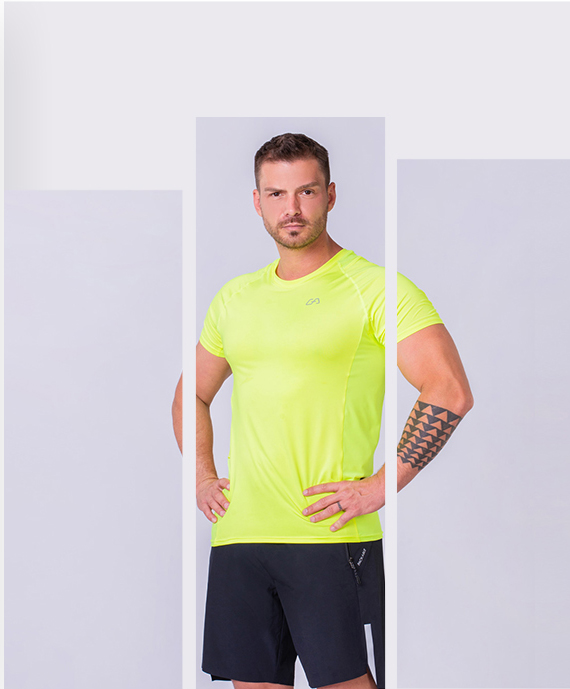 Essential Packable Loose-Fit T-Shirt for Men in Safety Yellow | Gym Aesthetics