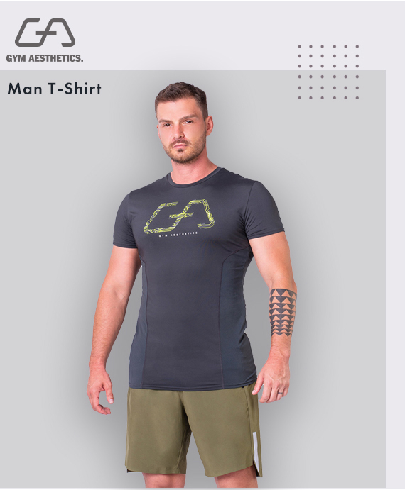 Essential Mesh Blocking Tight-Fit T-Shirt for Men in Navy | Gym Aesthetics