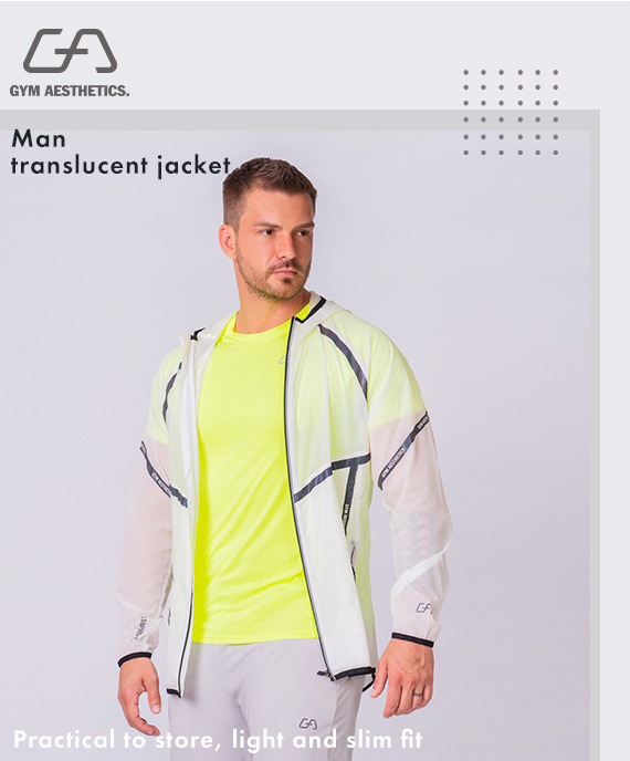 Function Transparency Jacket for Men in White | Gym Aesthetics