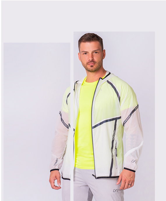 Function Transparency Jacket for Men in White | Gym Aesthetics