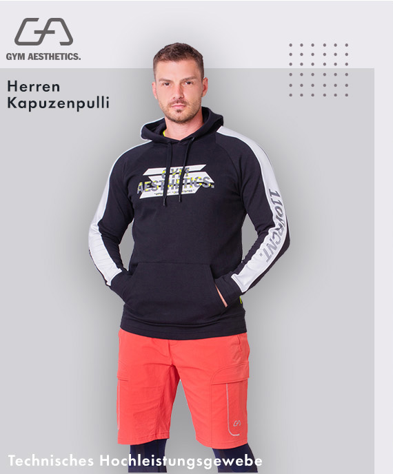 Funktion Farbblockierung Kapuzenpullover für Herren in Schwarz | Gym Aesthetics