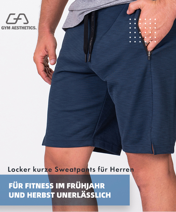 Wesentlich Techno 9 inch Shorts für Herren in Melange Grau | Gym Aesthetics