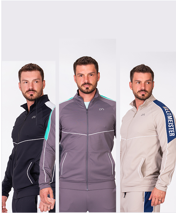 Functional Tracksuit Jacket for Men in Beige | Gym Aesthetics