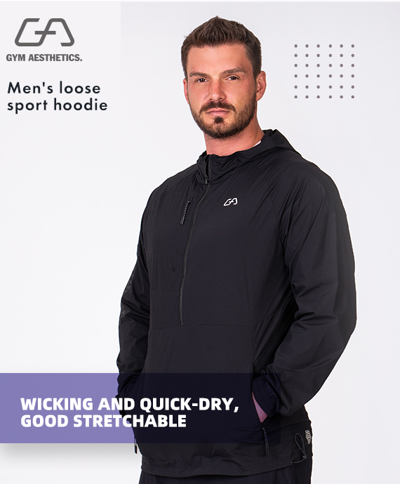 Functional Water Resistant Jacket for Men in Black | Gym Aesthetics