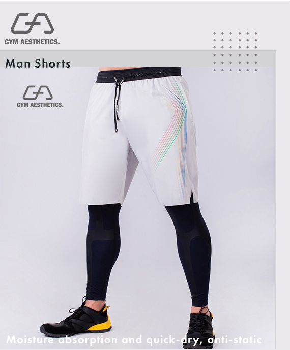 Essential Warrior 9 inch Shorts for Men in Light Grey | Gym Aesthetics