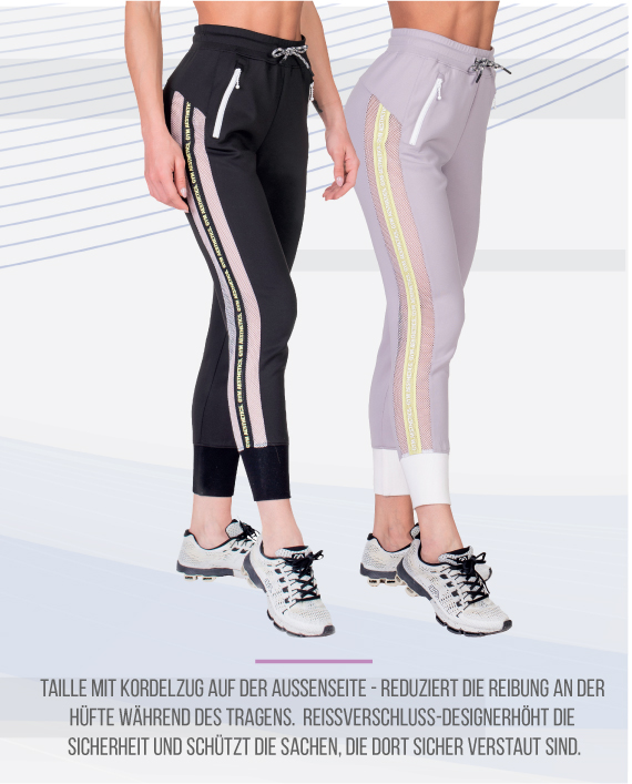 Freizeit mächtiges Tech-Gewebe Jogginghosen für Damen in Schwarz | Gym Aesthetics