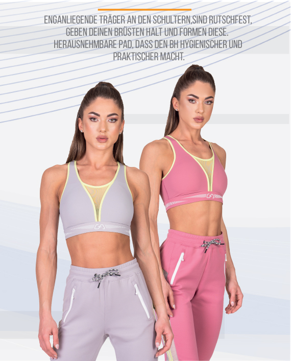 Training mächtiges Tech-Gewebe Sport BH für Damen in Dunkelpink | Gym Aesthetics