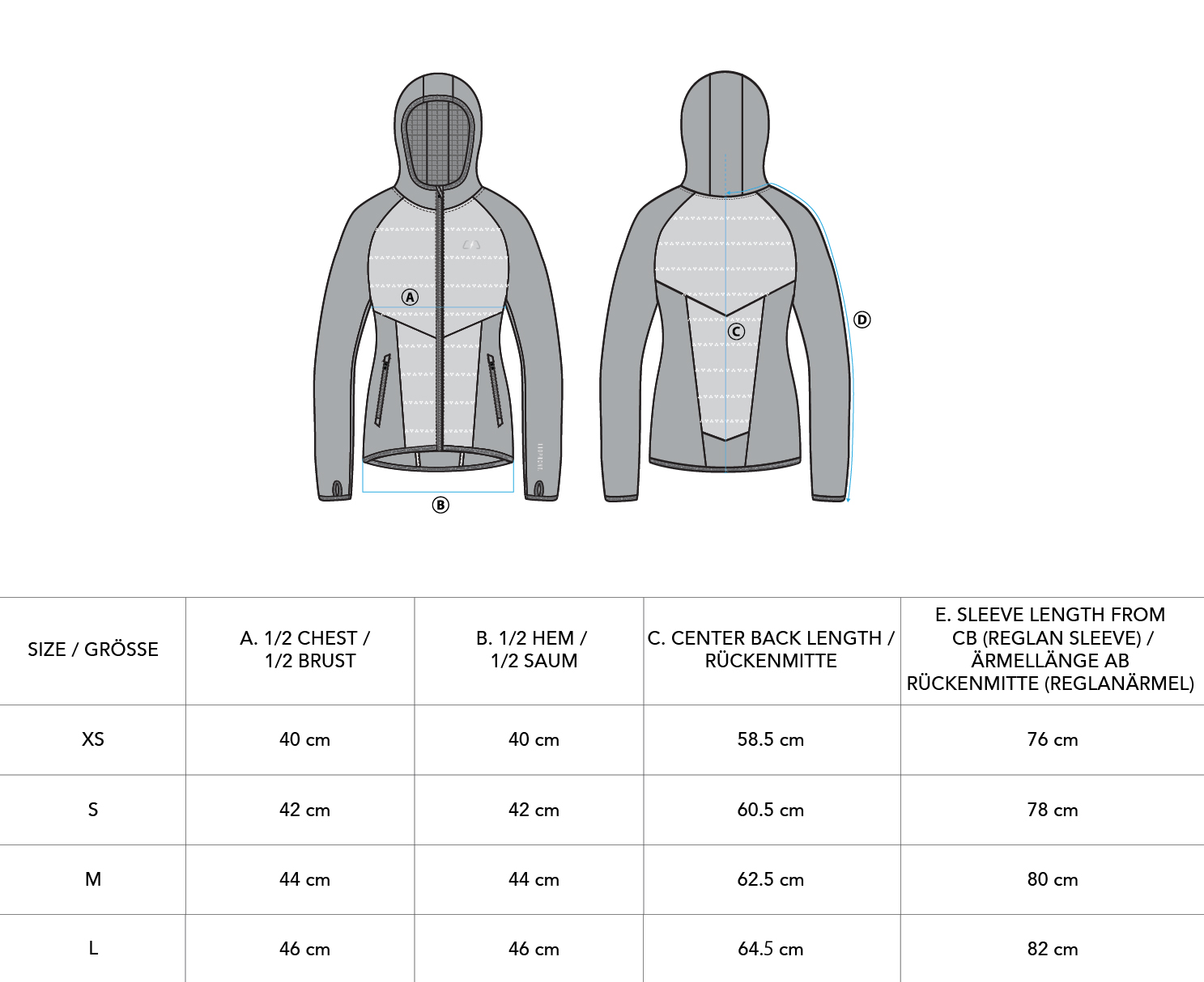 Ultrasonic 2.0 Training Jacket for Women - size chart | Gym Aesthetics