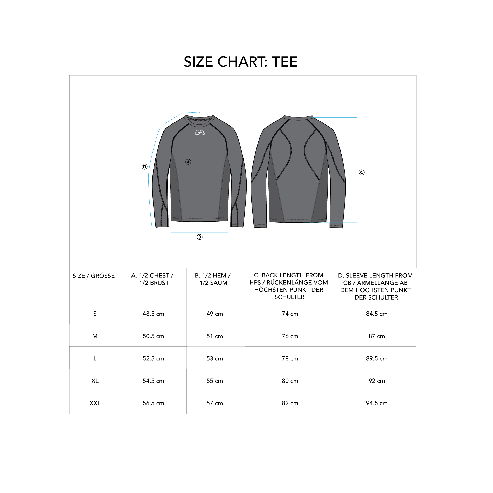 Training Loose-Fit T-Shirt for Men - size chart