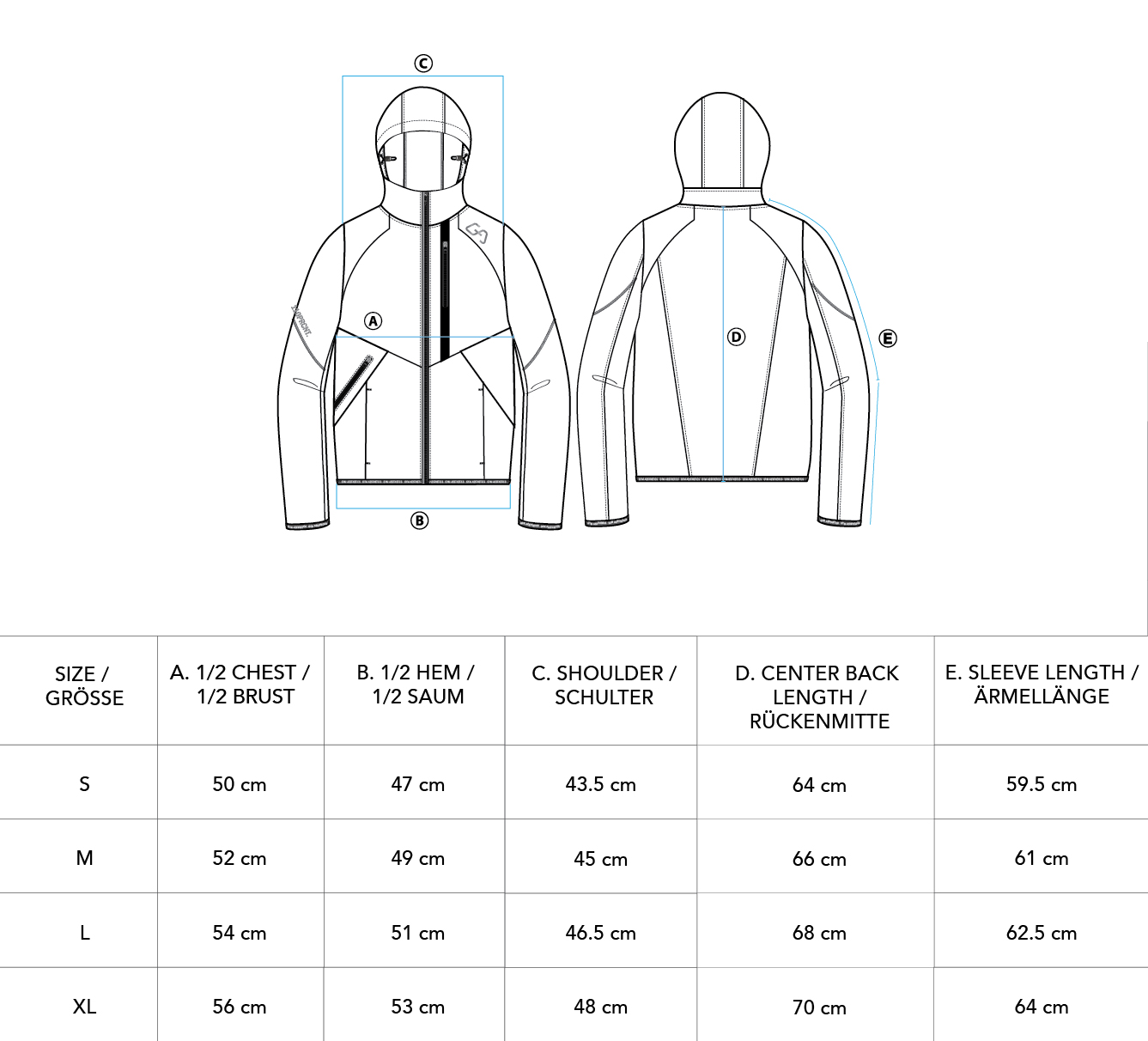 OutRun Jacket for Men - size chart | Gym Aesthetics