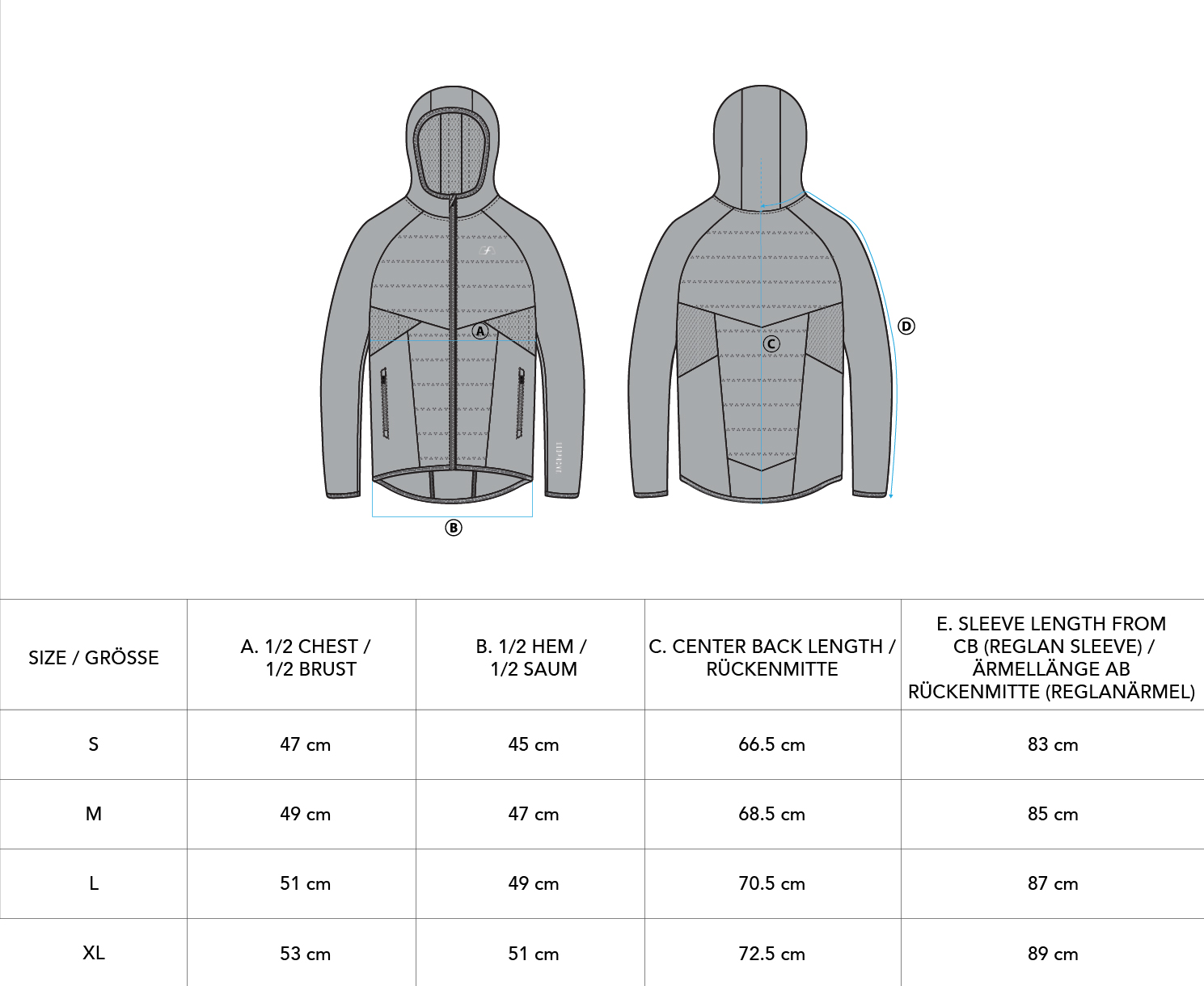 Ultrasonic 2.0 Training Jacket for Men - size chart | Gym Aesthetics
