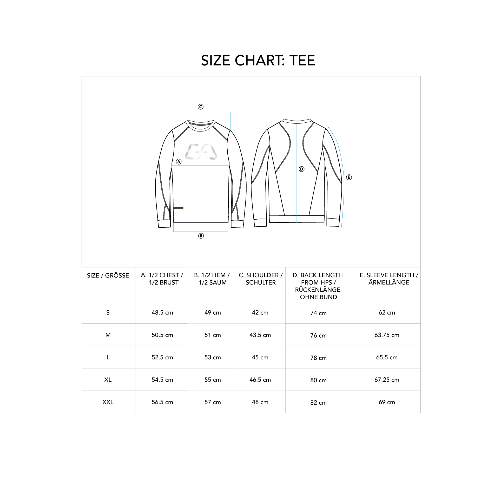 Training Loose-Fit T-Shirt for Men - size chart