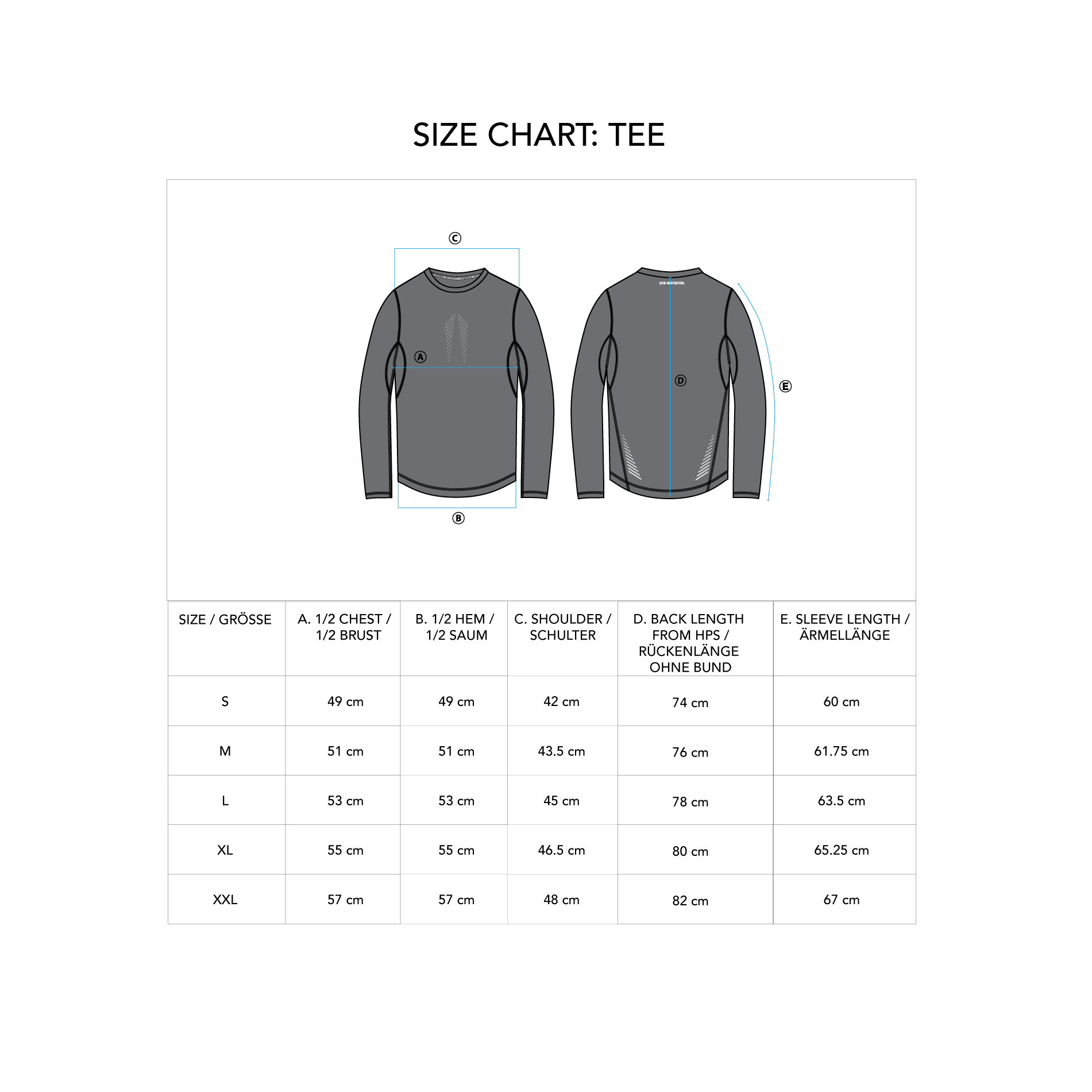 Performance Loose-Fit T-Shirt for Men - size chart