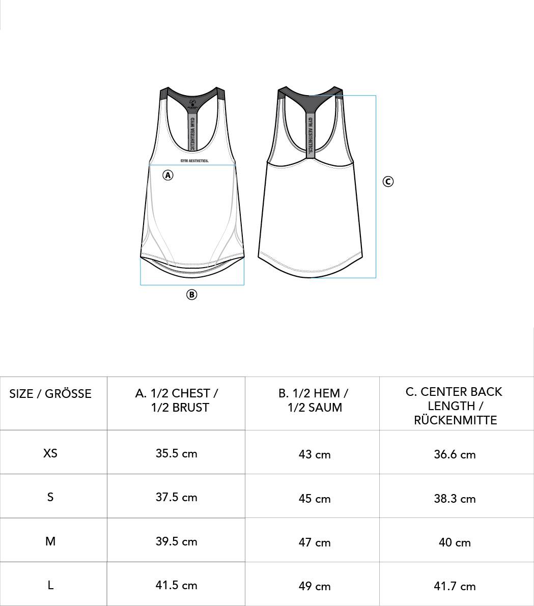 Activewear Coolever Cotton Touch Tank Top Y Back for Women - size chart | Gym Aesthetics
