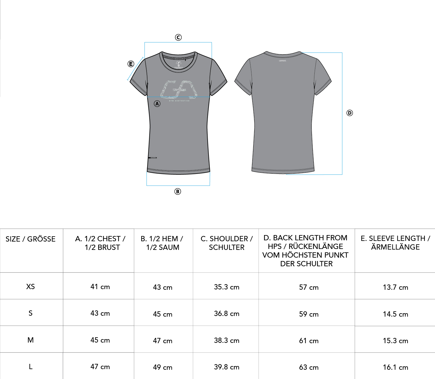 Activewear Coolever Cotton Touch Loose-Fit T-Shirt for Women - size chart | Gym Aesthetics