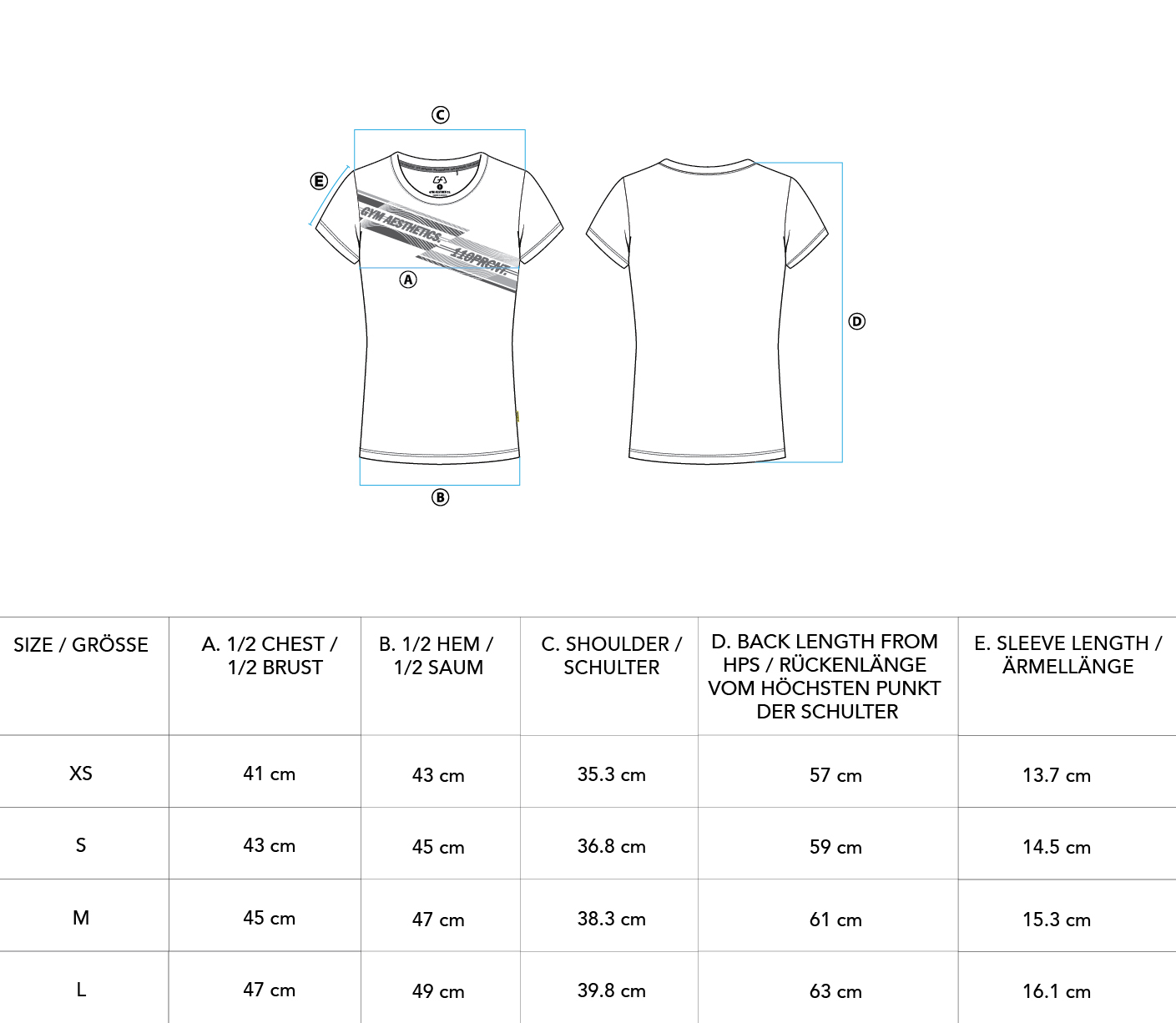 Activewear 110PRCNT Tight-Fit T-Shirt for Women - size chart | Gym Aesthetics