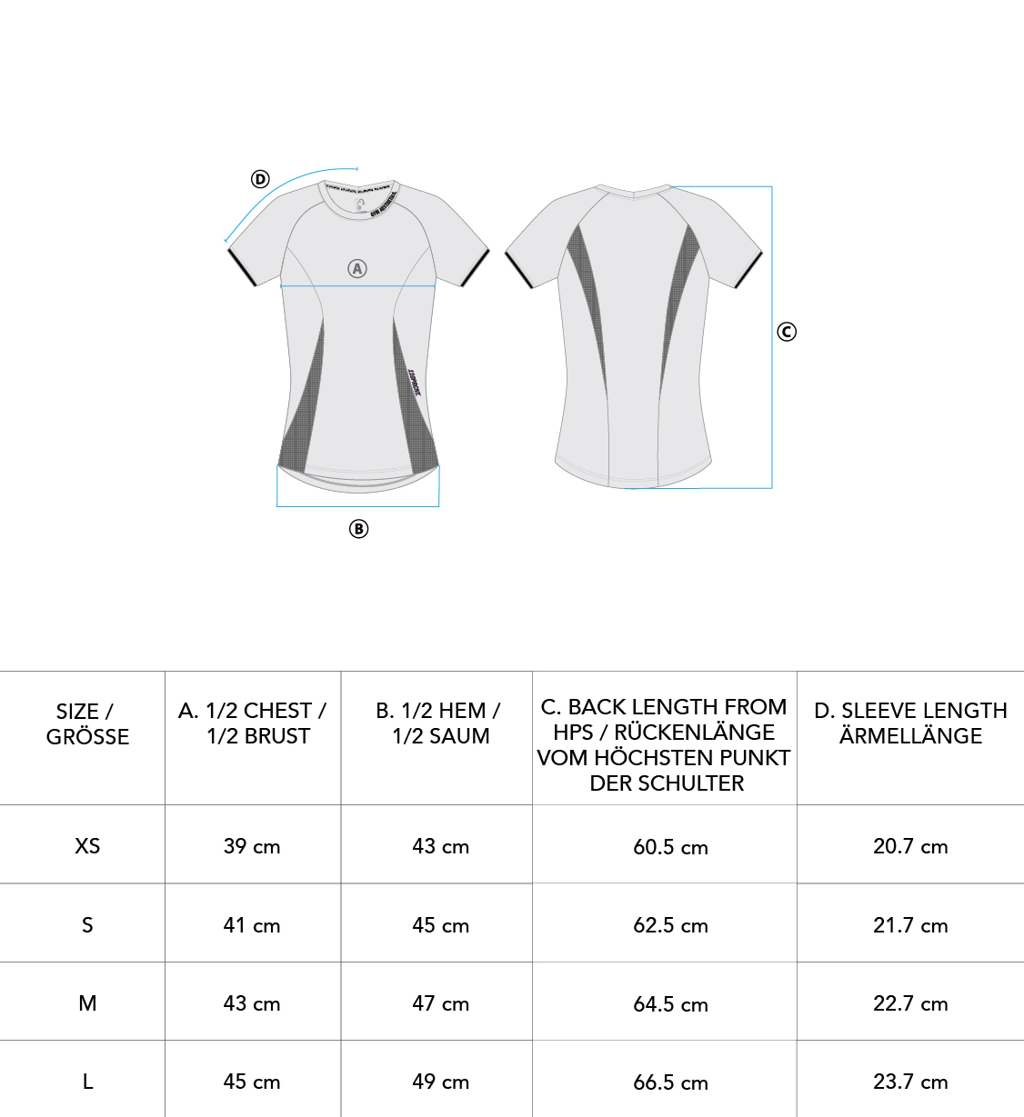 Activewear Mesh Blocking Sport Shirt for Women - size chart | Gym Aesthetics