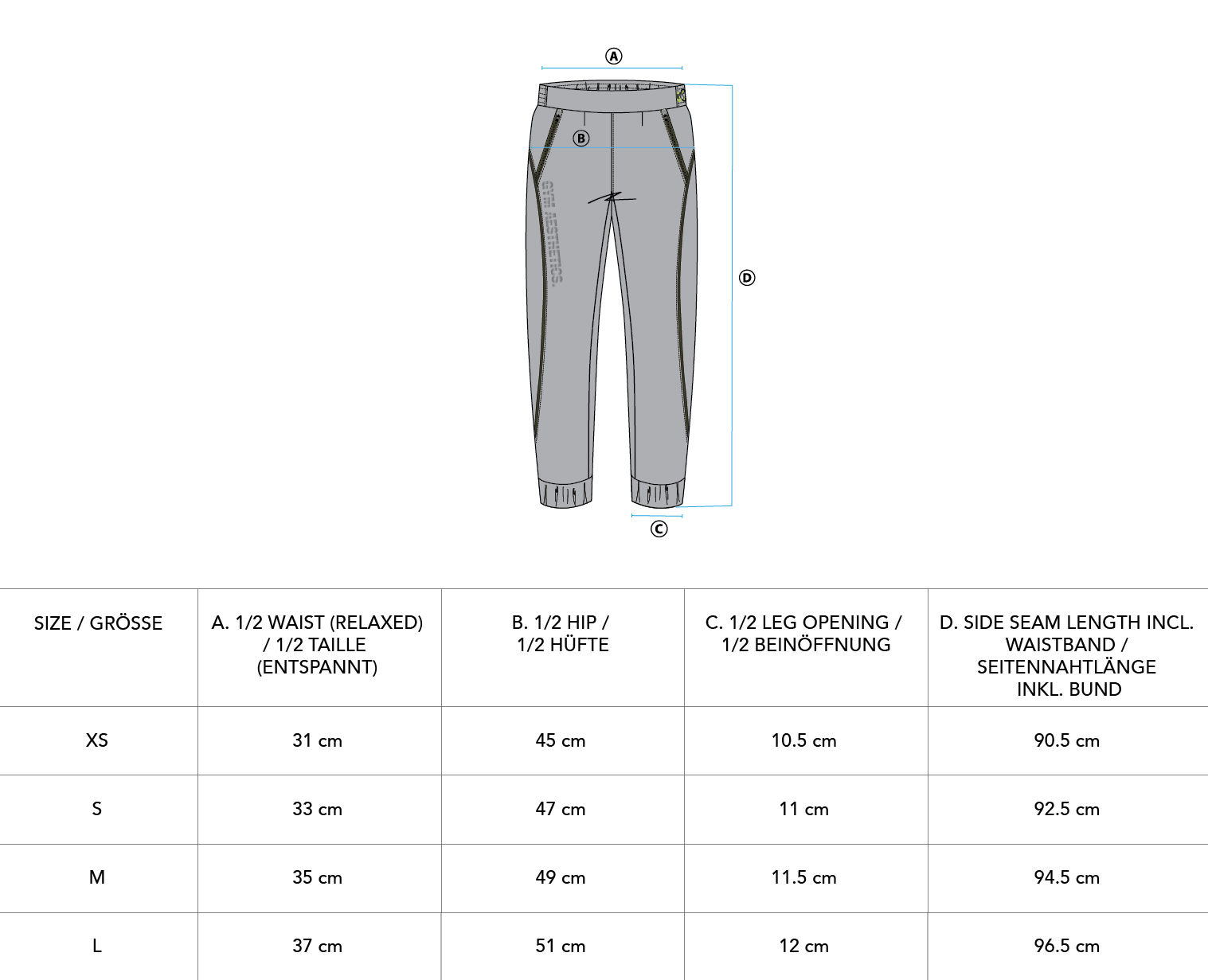 Athleisure Ergonomics Jogger pants for Women - size chart | Gym Aesthetics