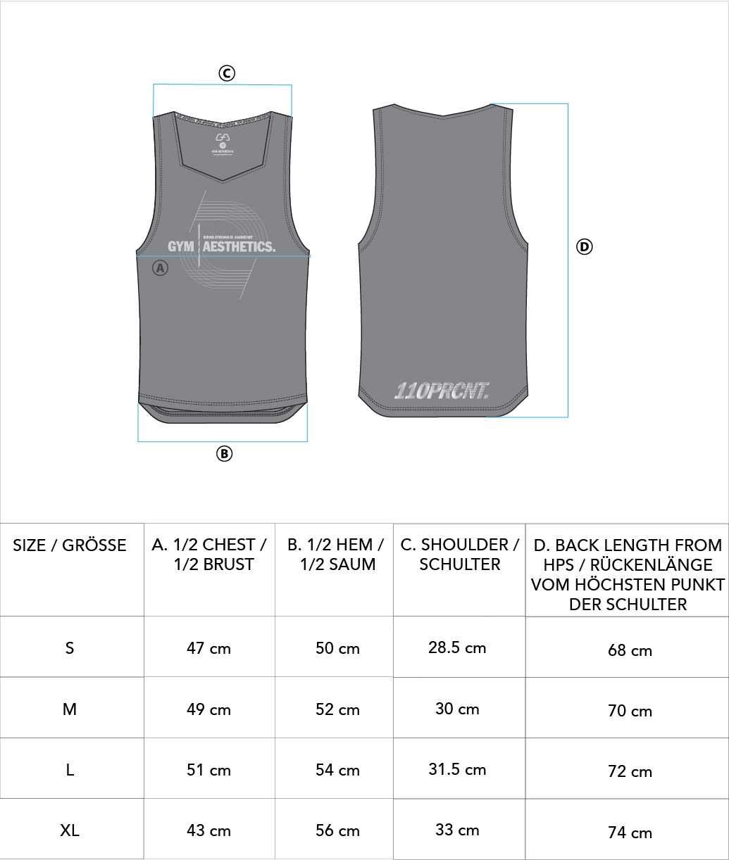 Essential Coolever Cotton Touch Gym Stringer for Men - size chart | Gym Aesthetics