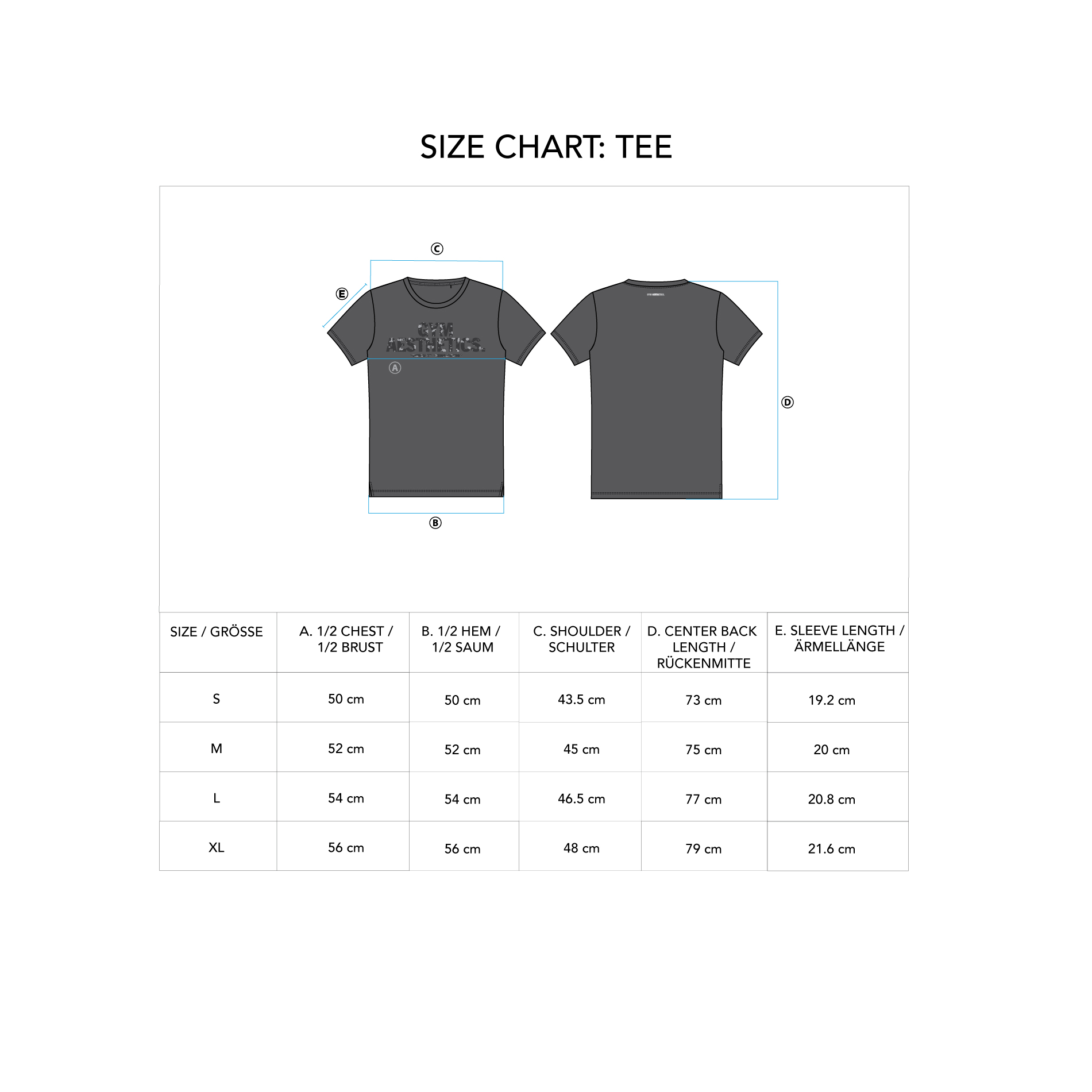 Essential Loose-Fit T-Shirt for Men - size chart