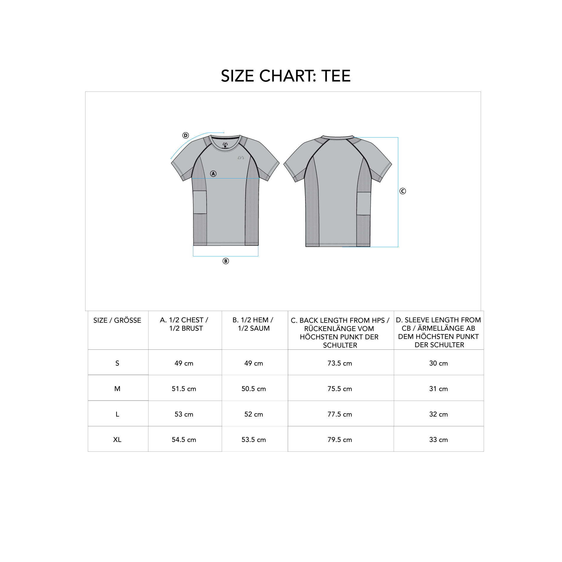 Essential Packable Loose-Fit T-Shirt for Men - size chart