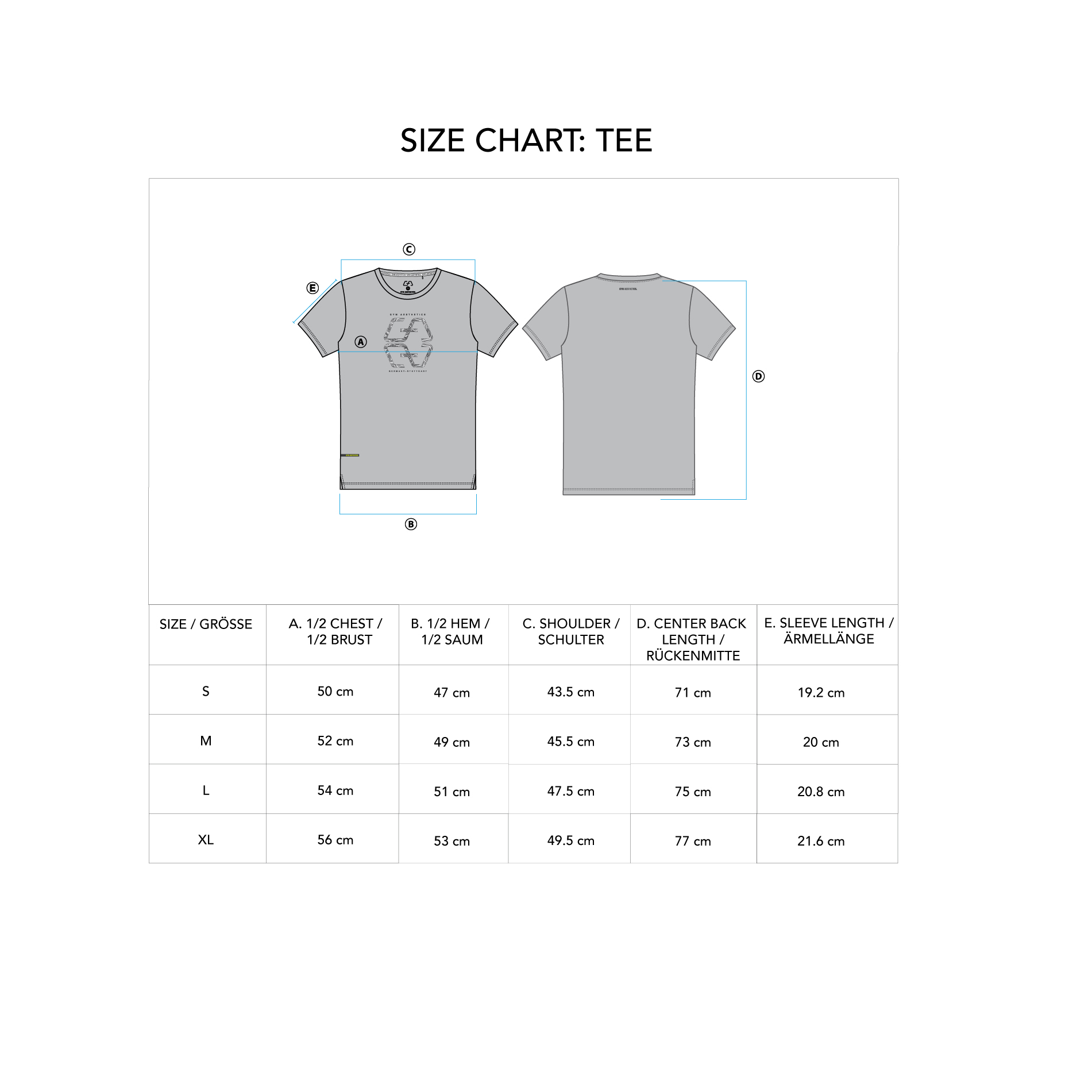 Essential Fancy Logo Loose-Fit T-Shirt for Men - size chart