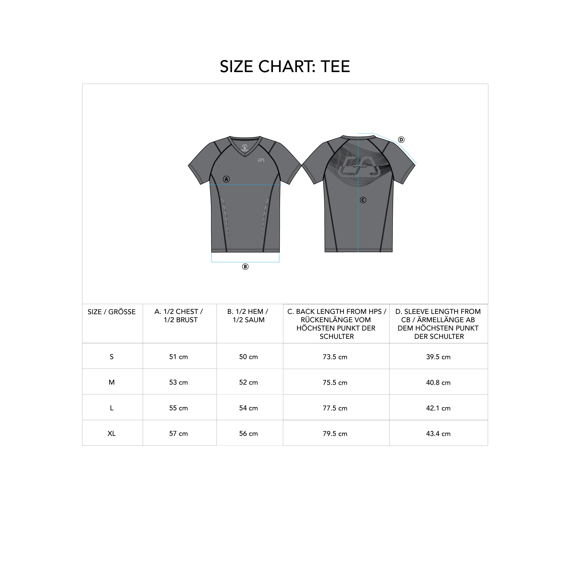 Essential Light Weight Loose-Fit T-Shirt for Men - size chart