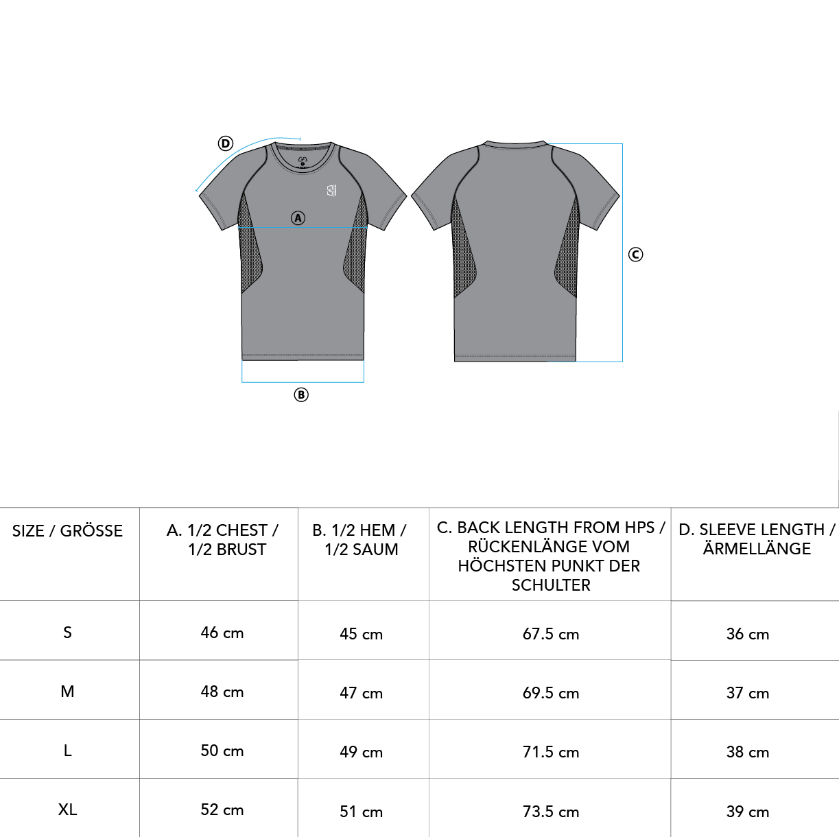 Essential Body Cut T Shirt for Men - size chart | Gym Aesthetics