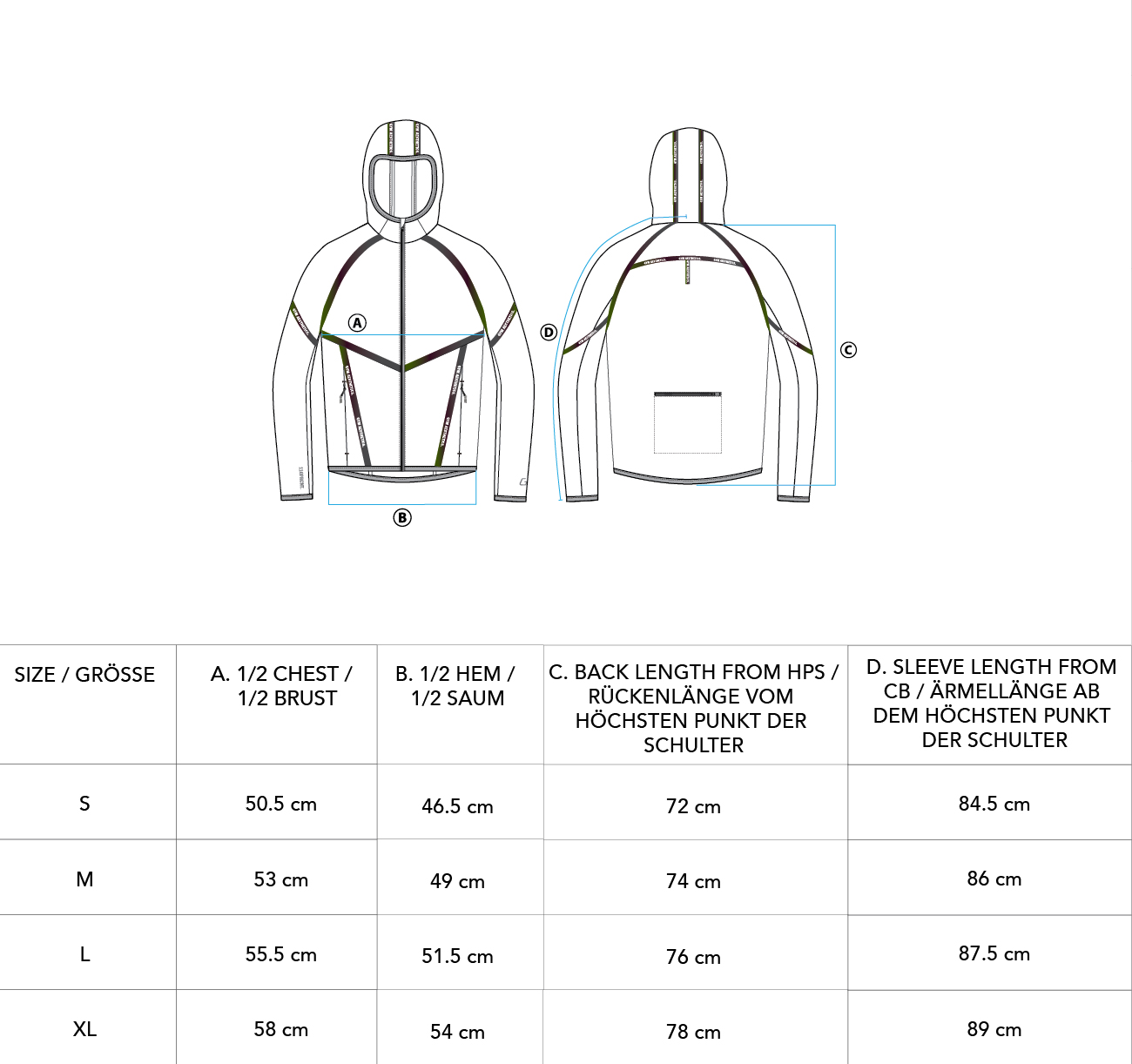 Function Transparency Jacket for Men - size chart | Gym Aesthetics