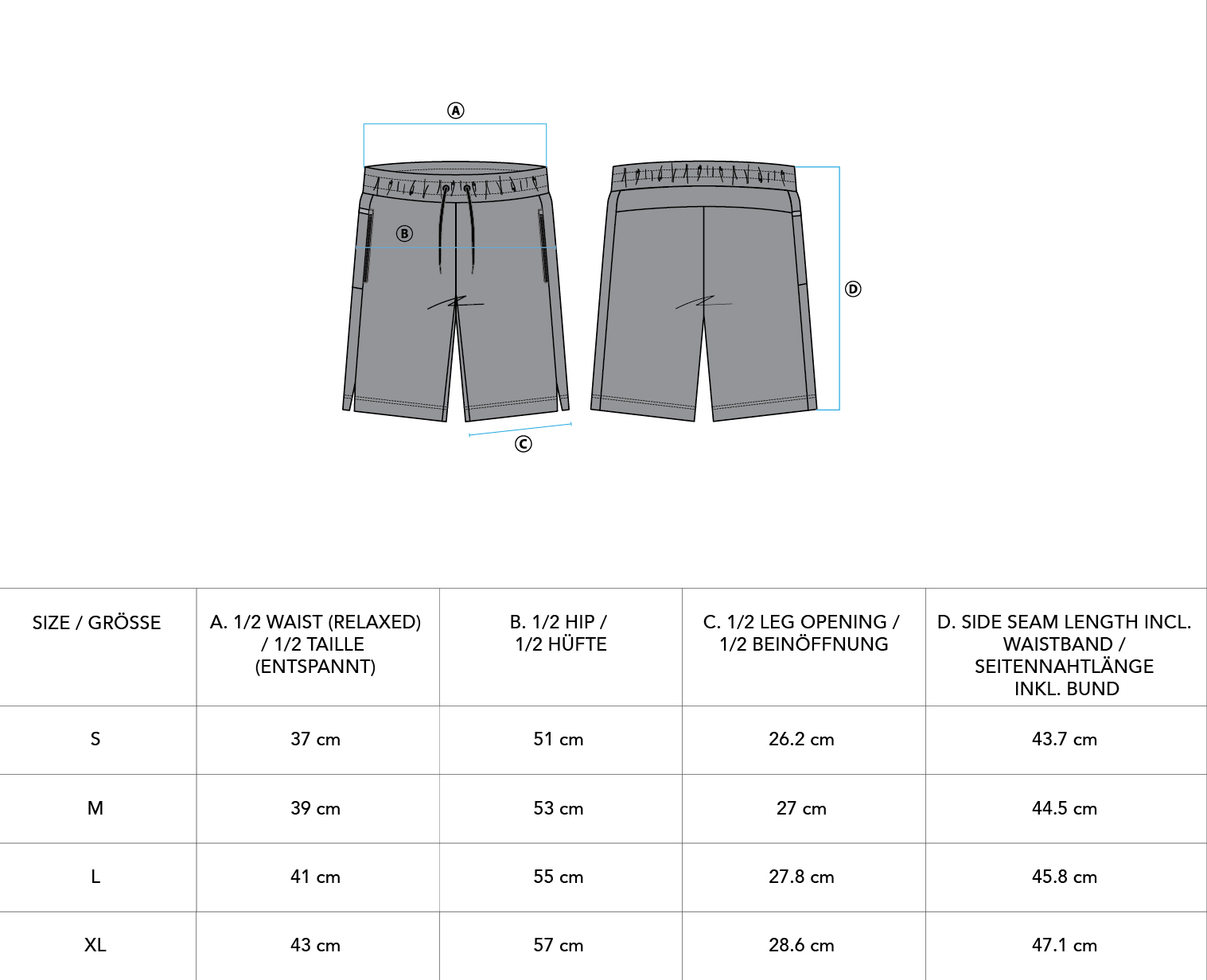 Essential Techno 9 inch Shorts for Men - size chart | Gym Aesthetics