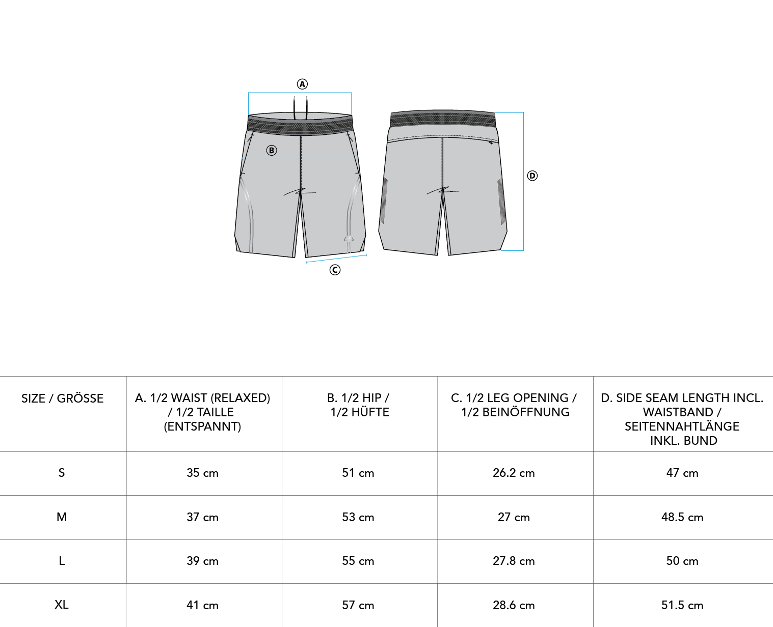 Essential Legend 9 inch Shorts for Men - size chart | Gym Aesthetics