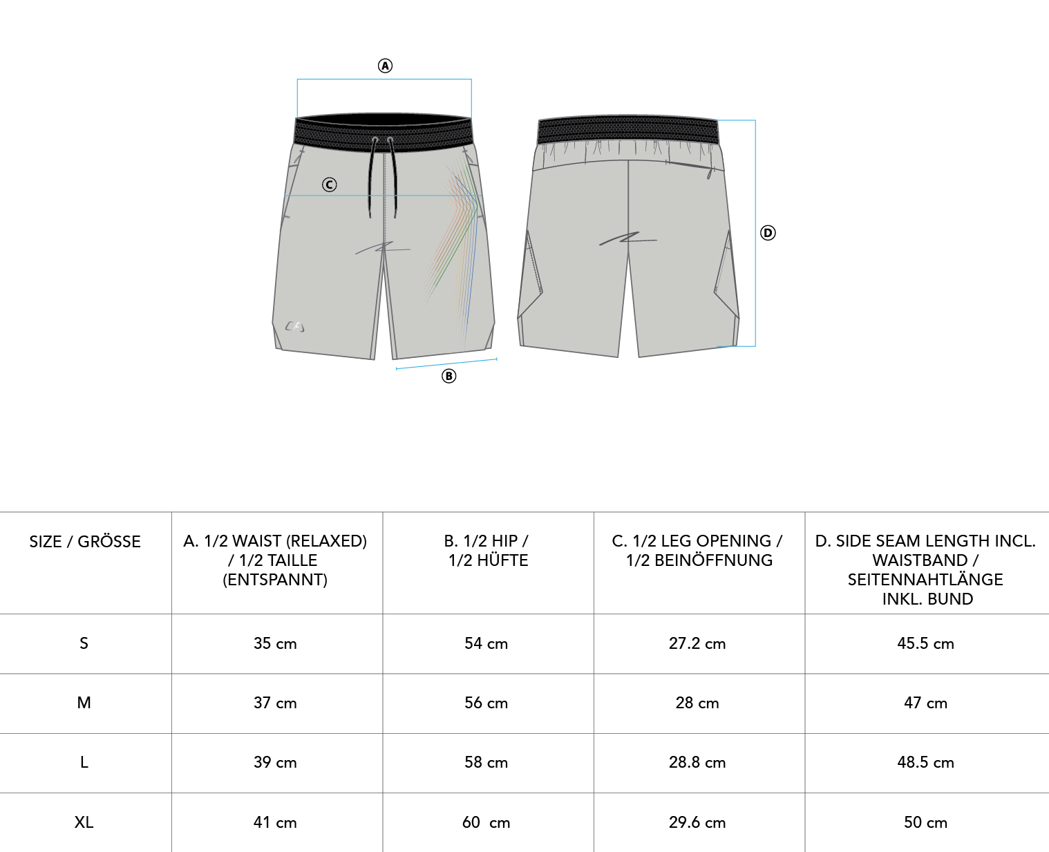 Essential Warrior 9 inch Shorts for Men - size chart | Gym Aesthetics