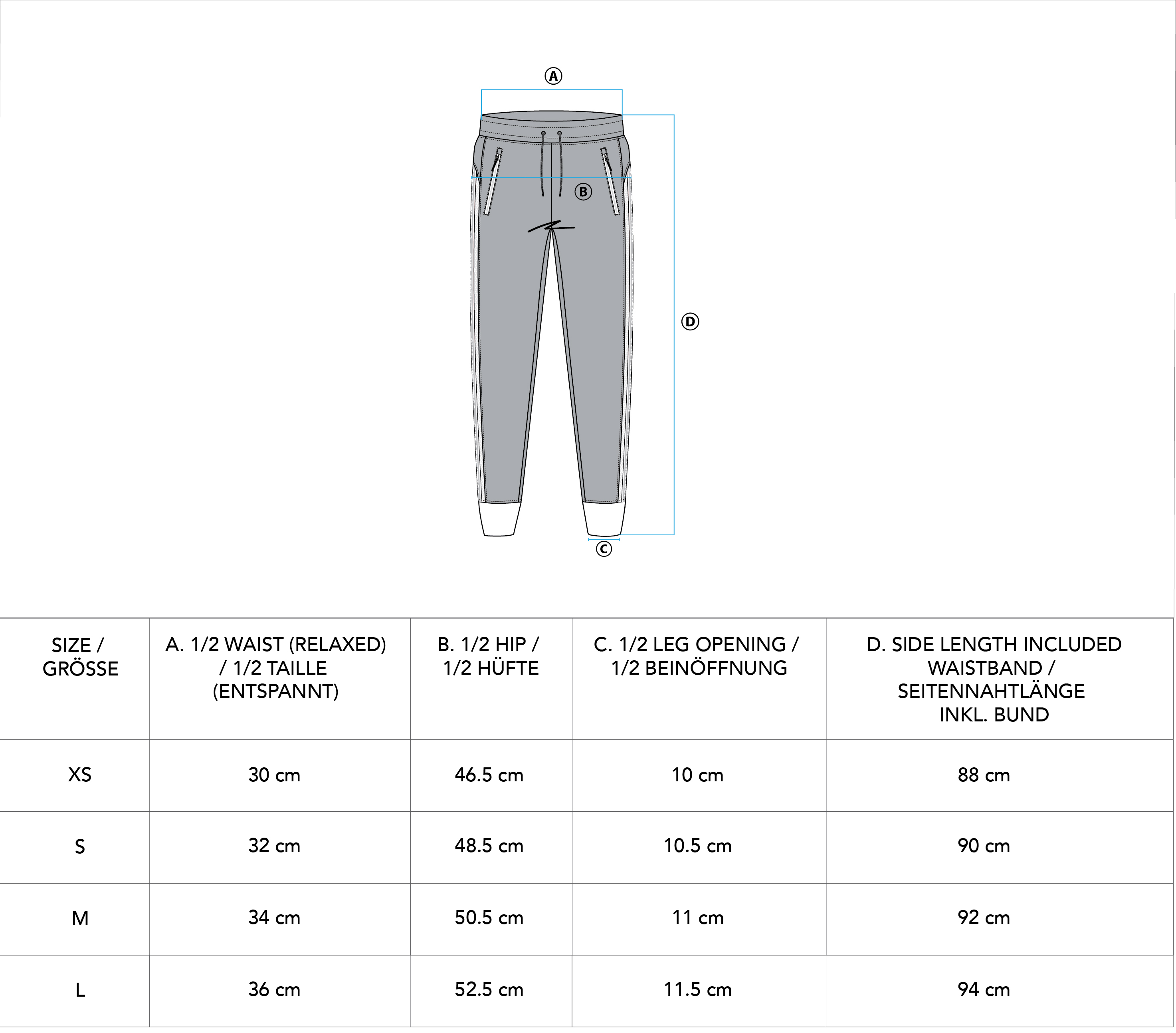 Athleisure Mighty Tech Mesh Jogger pants for Women - size chart | Gym Aesthetics